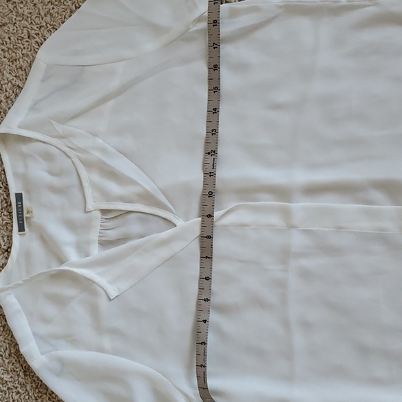 PLEIONE Flowy White Blouse Top Shirt Nordstrom - Picture 6 of 8
